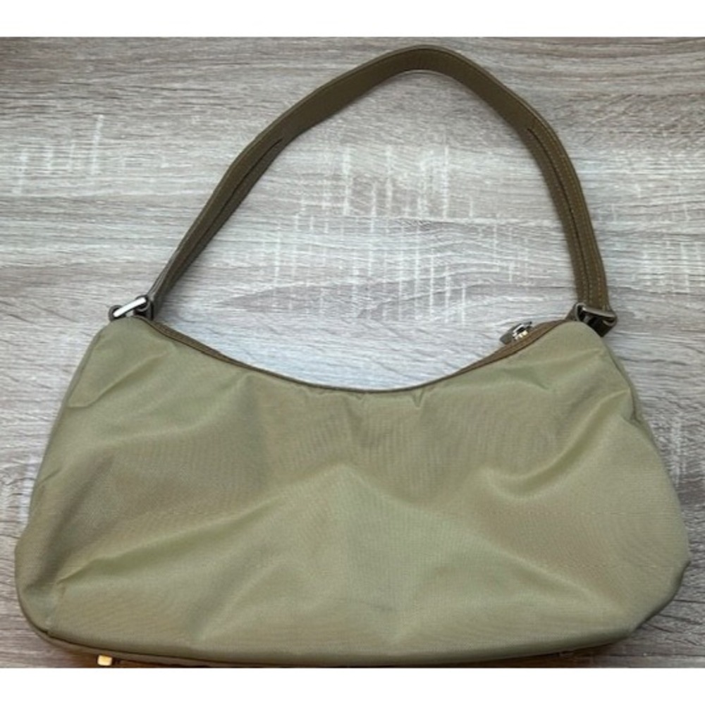 Tumi Ballistic Nylon w/Leather Trim Purse Bag Tan w/Blue Lining - Picture 3 of 9